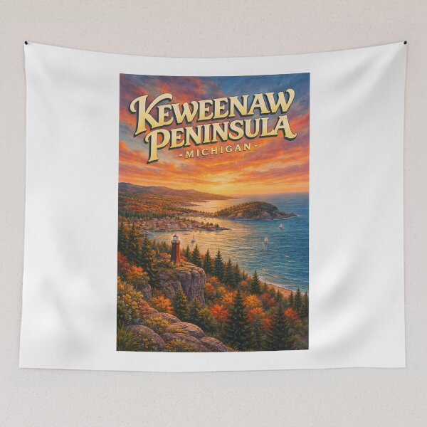 Item preview, Keweenaw Peninsula Lake Superior Copper Harbor and Houghton Michigan designed and sold by Aryabek.