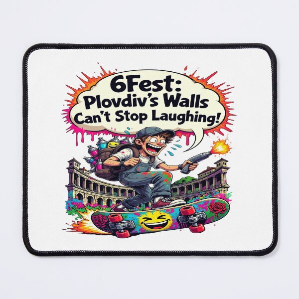 Item preview, 6Fest Plovdiv Street Art Festival T-Shirt – Funny Graffiti Skater Design “Can’t Stop Laughing” Urban Art Graphic Tee designed and sold by Sushikidsntod.