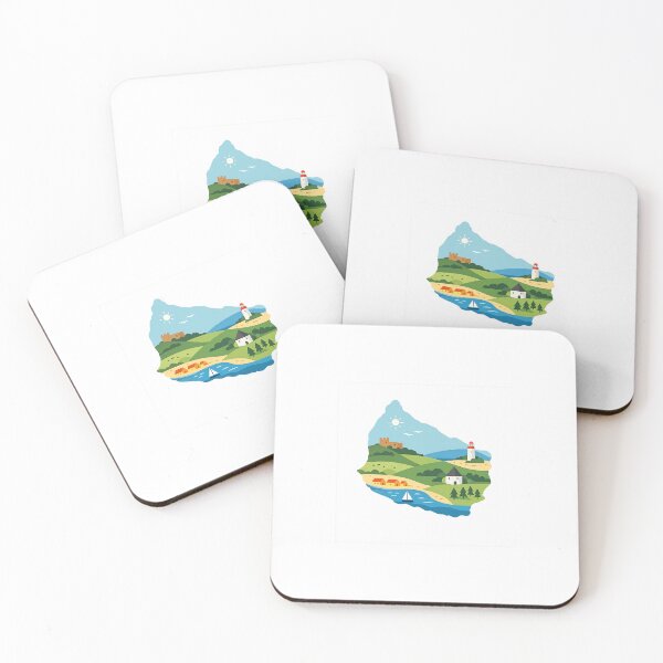Item preview, Colorful Bornholm map illustration with landmarks designed and sold by CreationsBornholm.