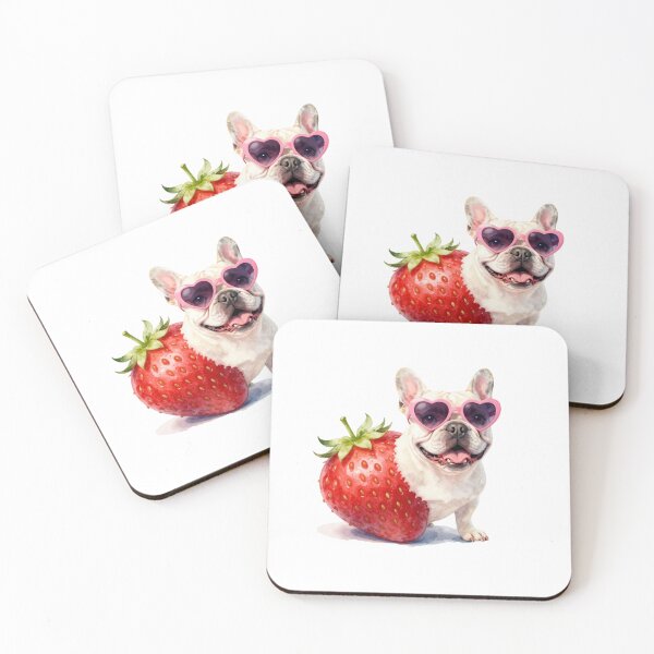 Item preview, French Bulldog with strawberry designed and sold by SophiesDesign27.