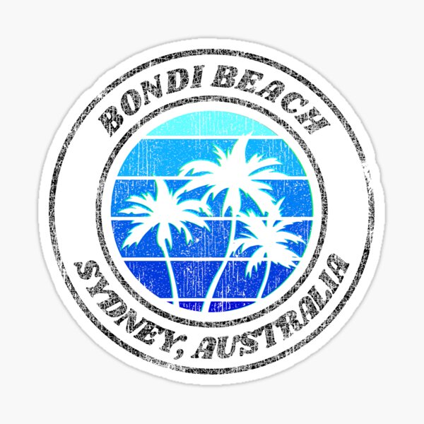 Bondi Beach Sydney Australia Retro Distressed Sticker