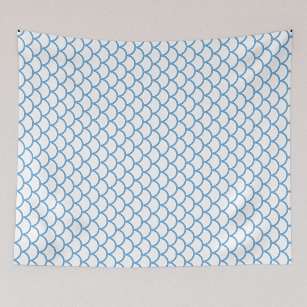 Item preview, White And Silver Fish Scales Pattern designed and sold by pattern-archive.