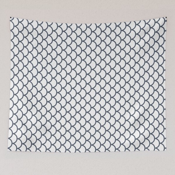 Item preview, White And Slate Fish Scales Pattern designed and sold by pattern-archive.