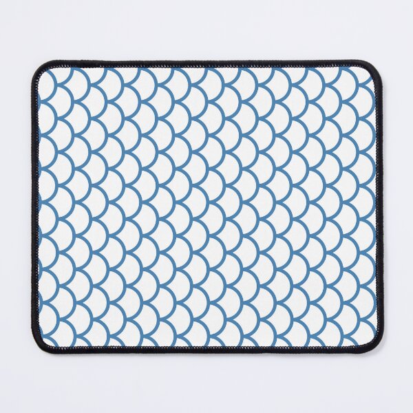 Item preview, White And Steel Blue Fish Scales Pattern designed and sold by pattern-archive.