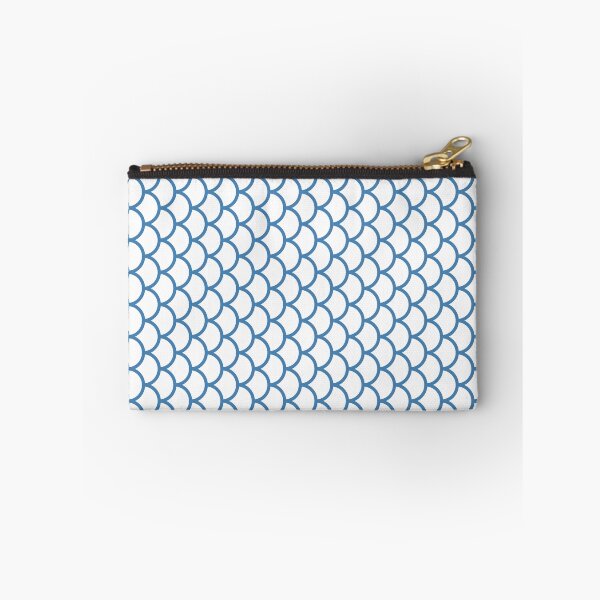 Item preview, White And Steel Blue Fish Scales Pattern designed and sold by pattern-archive.