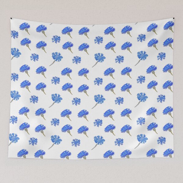 Item preview, Handpainted Nature Inspired Watercolor Cornflowers – Cottagecore Blue Wildflower Pattern designed and sold by CreativeCanvas8.