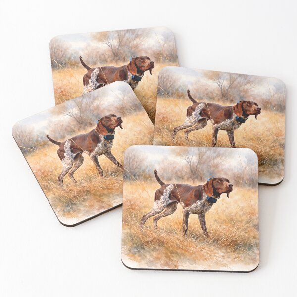 Item preview, On Point in Golden Fields – German Shorthaired Pointer Watercolor Art designed and sold by TammyHunterArt.