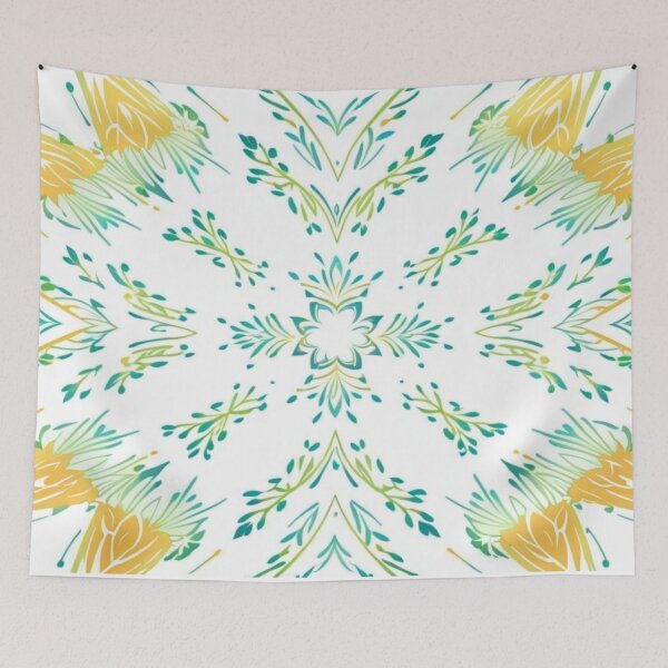 Item preview, Golden Spring Bloom – Soft Floral Kaleidoscope Pattern designed and sold by Colorshow-relax.
