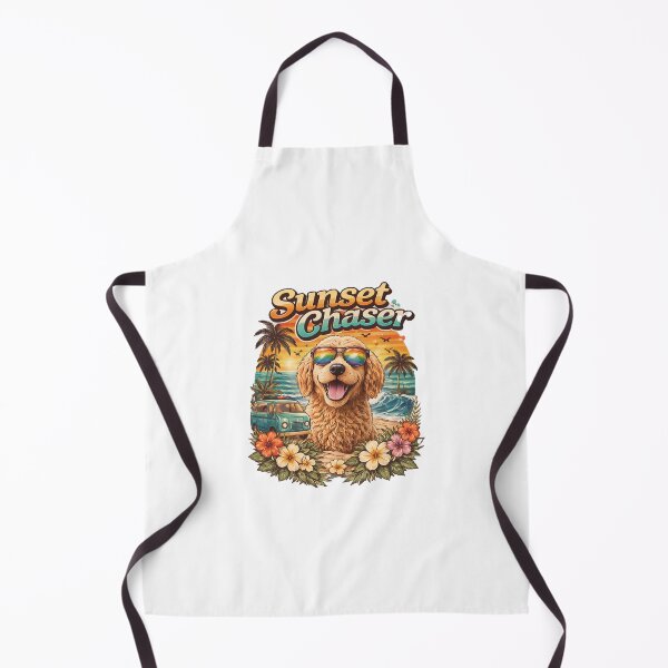 Item preview, Sunset Chaser Golden Doodle Retro Beach T-Shirt – Funny Surf Dog Summer Graphic Tee designed and sold by Aurora Prints.
