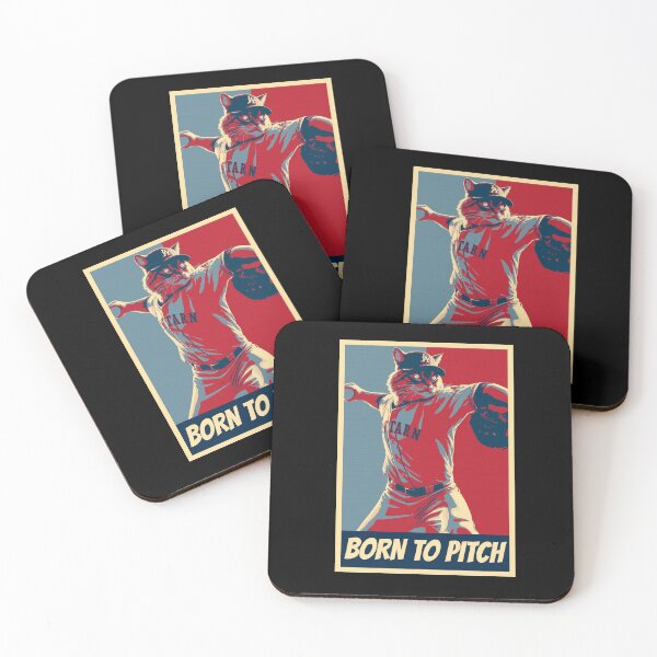 Item preview, Born To Pitch Baseball Cat The Pitcher designed and sold by TrueArtsStore.