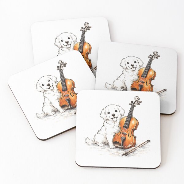 Item preview, Cute Puppy Playing Violin Illustration Gift designed and sold by BlairWynne.