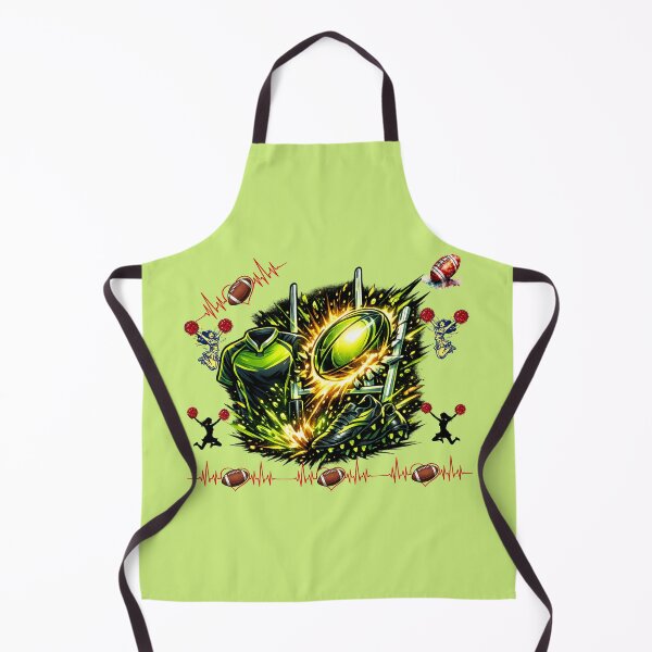 Item preview, Explosive Neon Football Action Illustration With Jersey Cleats Goalposts Cheerleaders And Heartbeat Graphics designed and sold by FireOrchid.