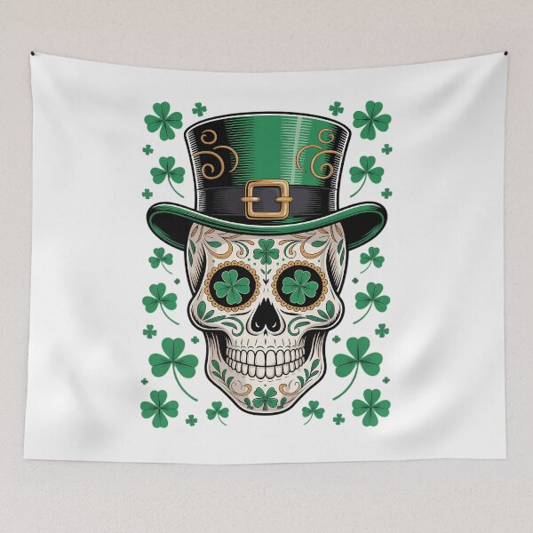 Item preview, Irish Skull Shamrock Leprechaun Ireland St Patricks Day designed and sold by Moon-Ape.