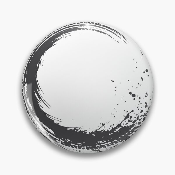 Item preview, Bold black ink circle with expressive brush stroke and splattering paint, combining minimal Zen enso aesthetics with grunge tire-track texture designed and sold by Dejbar.