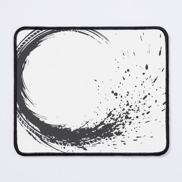 Item preview, Bold black ink circle with expressive brush stroke and splattering paint, combining minimal Zen enso aesthetics with grunge tire-track texture designed and sold by Dejbar.