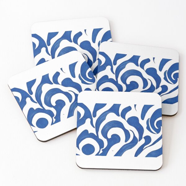 Item preview, Abstract Blue Wave Pattern - Fluid Ocean Inspired Design designed and sold by Rangmanch.