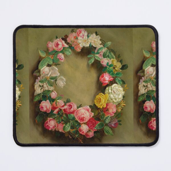 Item preview, Couronne De Roses by Pierre-Auguste Renoir: Romantic Floral Wreath Fine Art Print designed and sold by artofuniverse.