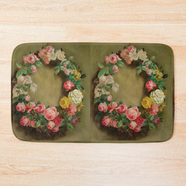 Item preview, Couronne De Roses by Pierre-Auguste Renoir: Romantic Floral Wreath Fine Art Print designed and sold by artofuniverse.