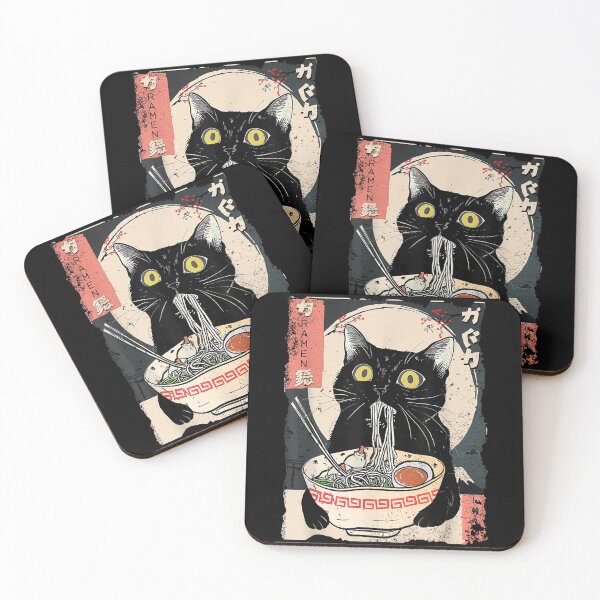 Item preview, Kawaii Cat Eating Ramen Noodles designed and sold by sigrunsartcave.