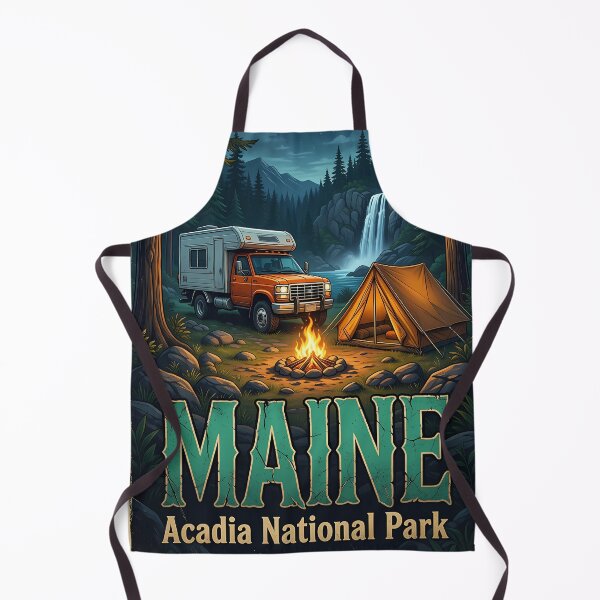 Item preview, Maine Acadia National Park Vintage Camping Travel Poster designed and sold by BorgSpareParts.