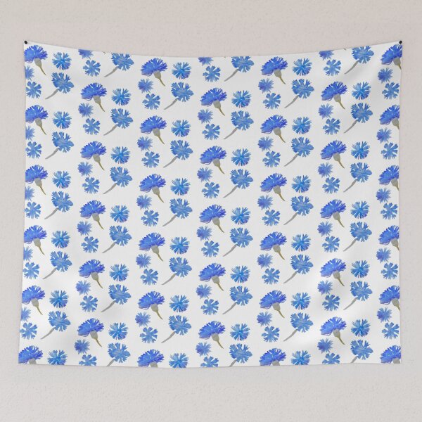 Item preview, Handpainted Watercolor Cornflowers – Cottagecore Blue Wildflower Pattern designed and sold by CreativeCanvas8.