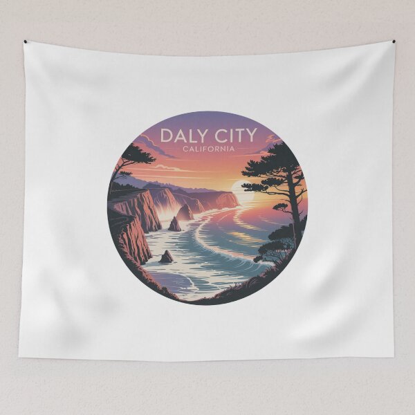 Item preview, Daly City California: Coastal Sunset Cinematic Ocean Cliff designed and sold by CircinusStore.