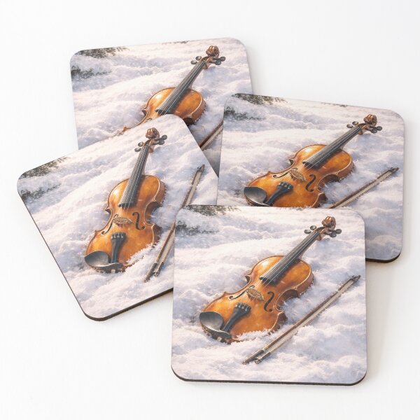 Item preview, Violin in Snow Winter Music Aesthetic Wall Art designed and sold by BlairWynne.