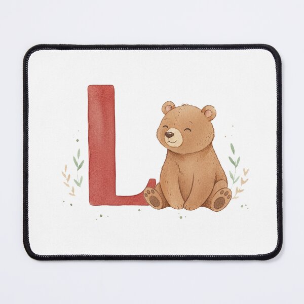 Item preview, Watercolor bear with letter L designed and sold by Motivburg.