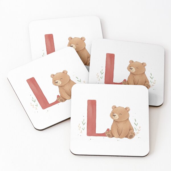 Item preview, Watercolor bear with letter L designed and sold by Motivburg.