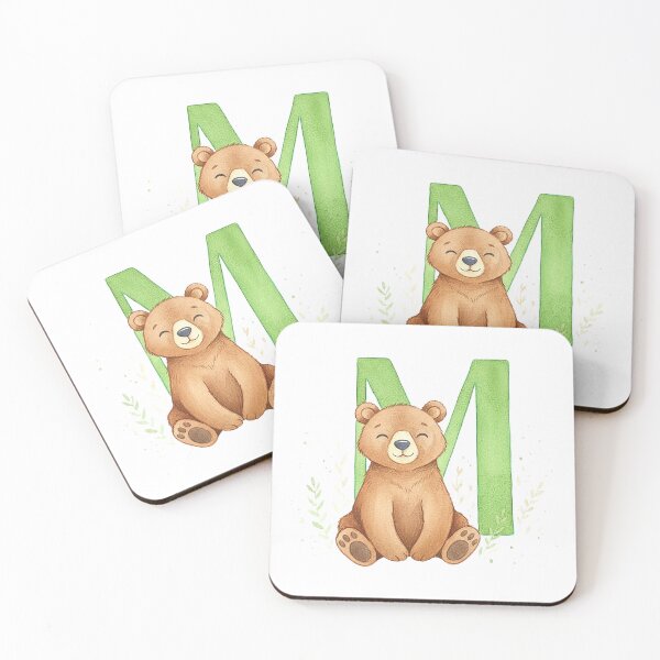 Item preview, Watercolor bear with letter M designed and sold by Motivburg.