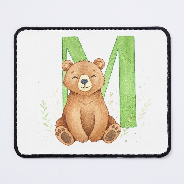 Item preview, Watercolor bear with letter M designed and sold by Motivburg.