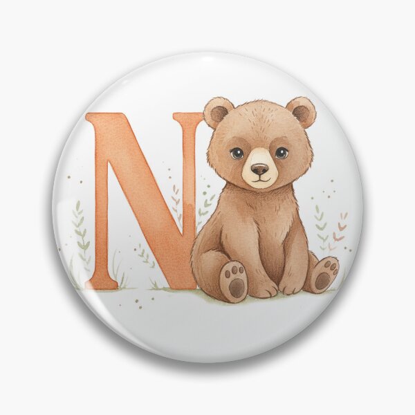 Item preview, Watercolor bear with letter N designed and sold by Motivburg.