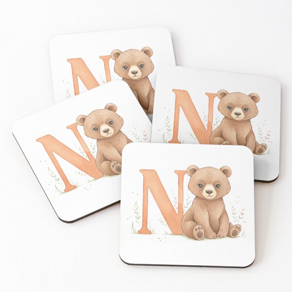 Item preview, Watercolor bear with letter N designed and sold by Motivburg.