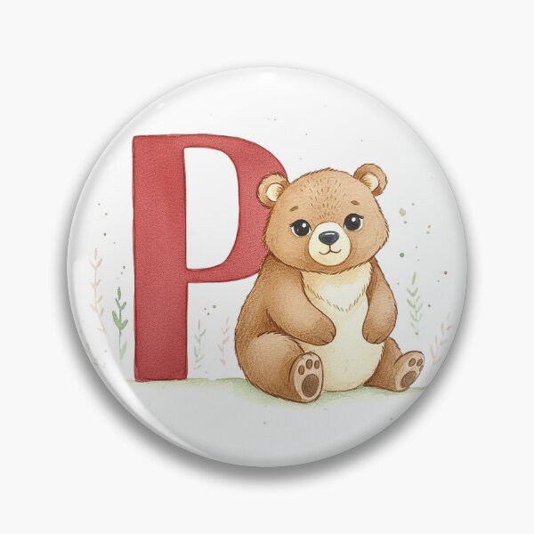 Item preview, Watercolor bear with letter P designed and sold by Motivburg.
