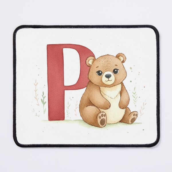 Item preview, Watercolor bear with letter P designed and sold by Motivburg.