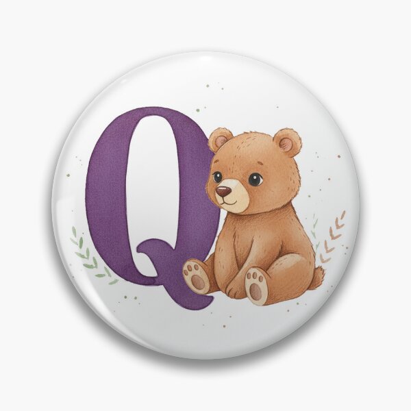 Item preview, Watercolor bear with letter Q designed and sold by Motivburg.