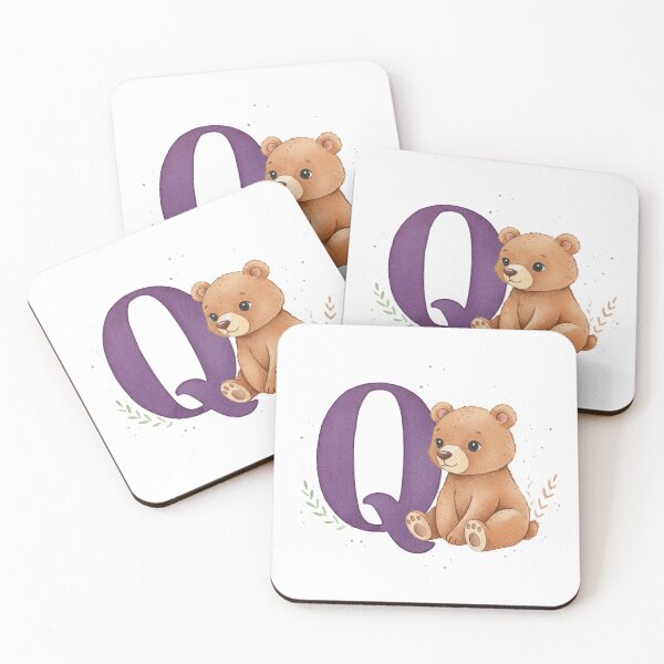 Item preview, Watercolor bear with letter Q designed and sold by Motivburg.