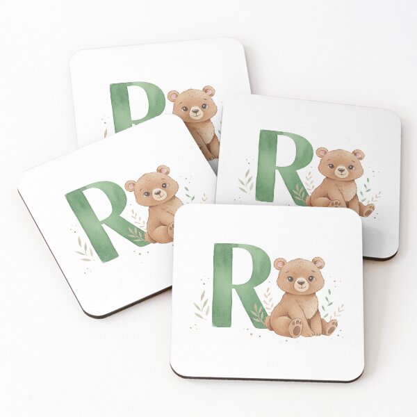 Item preview, Watercolor bear with letter R designed and sold by Motivburg.