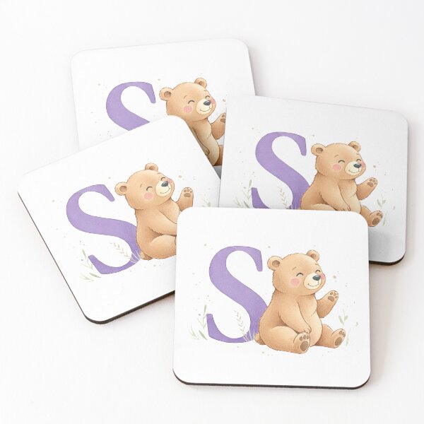 Item preview, Watercolor bear with letter S designed and sold by Motivburg.