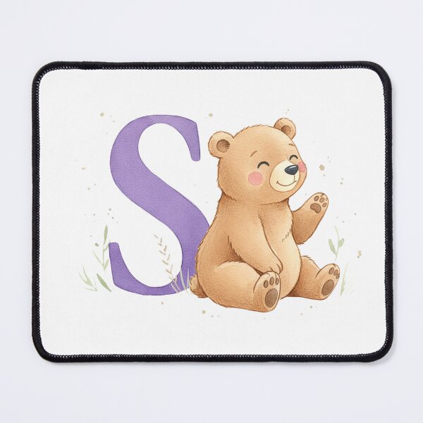 Item preview, Watercolor bear with letter S designed and sold by Motivburg.