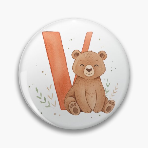 Item preview, Watercolor bear with letter V designed and sold by Motivburg.