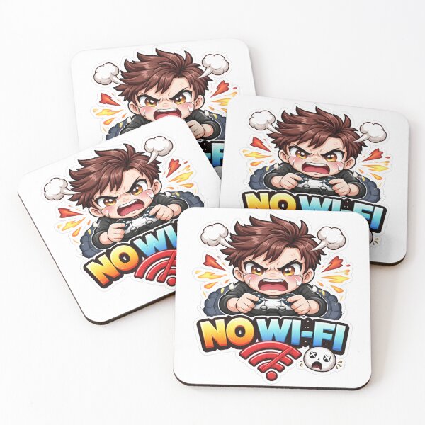 Item preview, No WiFi Gamer Sticker – Funny Gaming Lag Meme Angry Chibi Gamer Sticker designed and sold by Sidra digital art 8277237.