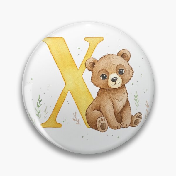 Item preview, Watercolor bear with letter X designed and sold by Motivburg.