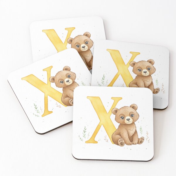 Item preview, Watercolor bear with letter X designed and sold by Motivburg.