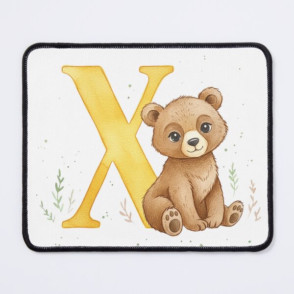 Item preview, Watercolor bear with letter X designed and sold by Motivburg.