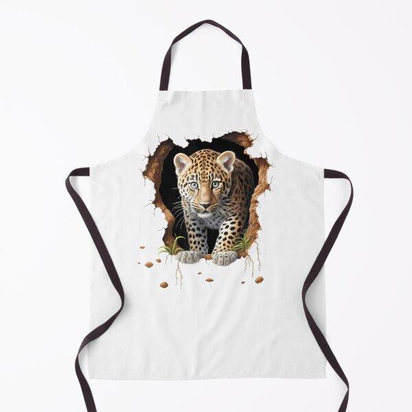 Item preview, Cute Leopard Cub Breaking Wall Realistic 3D Wildlife Animal Graphic designed and sold by alber-garnell.