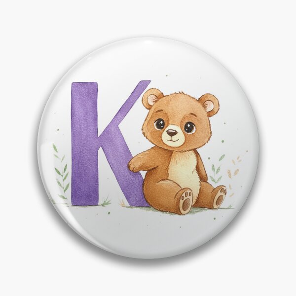 Item preview, Watercolor bear with letter K designed and sold by Motivburg.