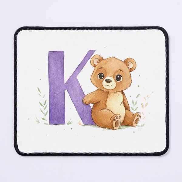 Item preview, Watercolor bear with letter K designed and sold by Motivburg.