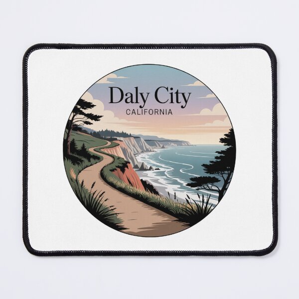 Item preview, Daly City California: Pastel Cliffside Ocean Illustration designed and sold by CircinusStore.
