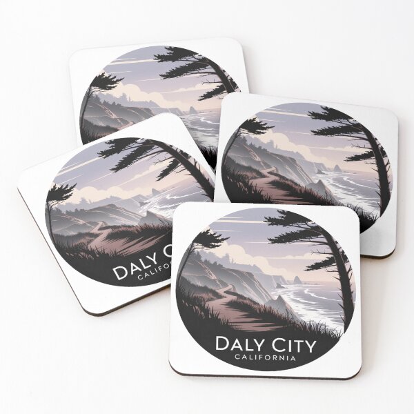Item preview, Daly City California: Pastel Sunset Cliffside Illustration designed and sold by CircinusStore.